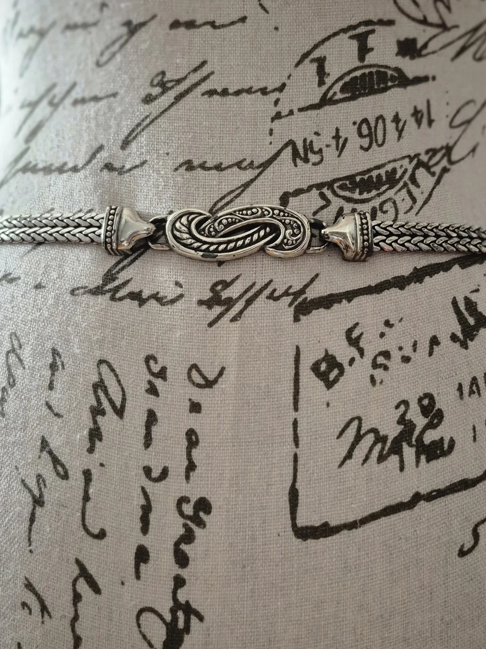 Brighton Bali Hai Silver-Plated Chain Belt with Heart Drop Small - Picture 5 of 7